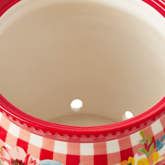 💕 New Pioneer Woman Sweet Romance Red Gingham Potatoe Keeper - Picture 6 of 8